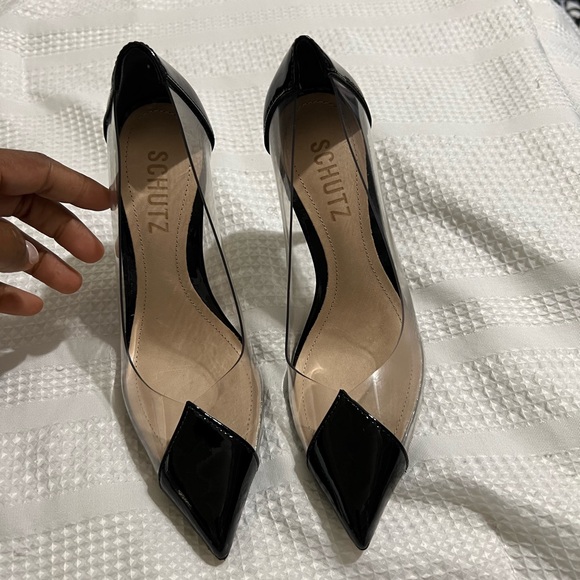 Women’s heels Schultz heels black and vinyl pump - Picture 4 of 4